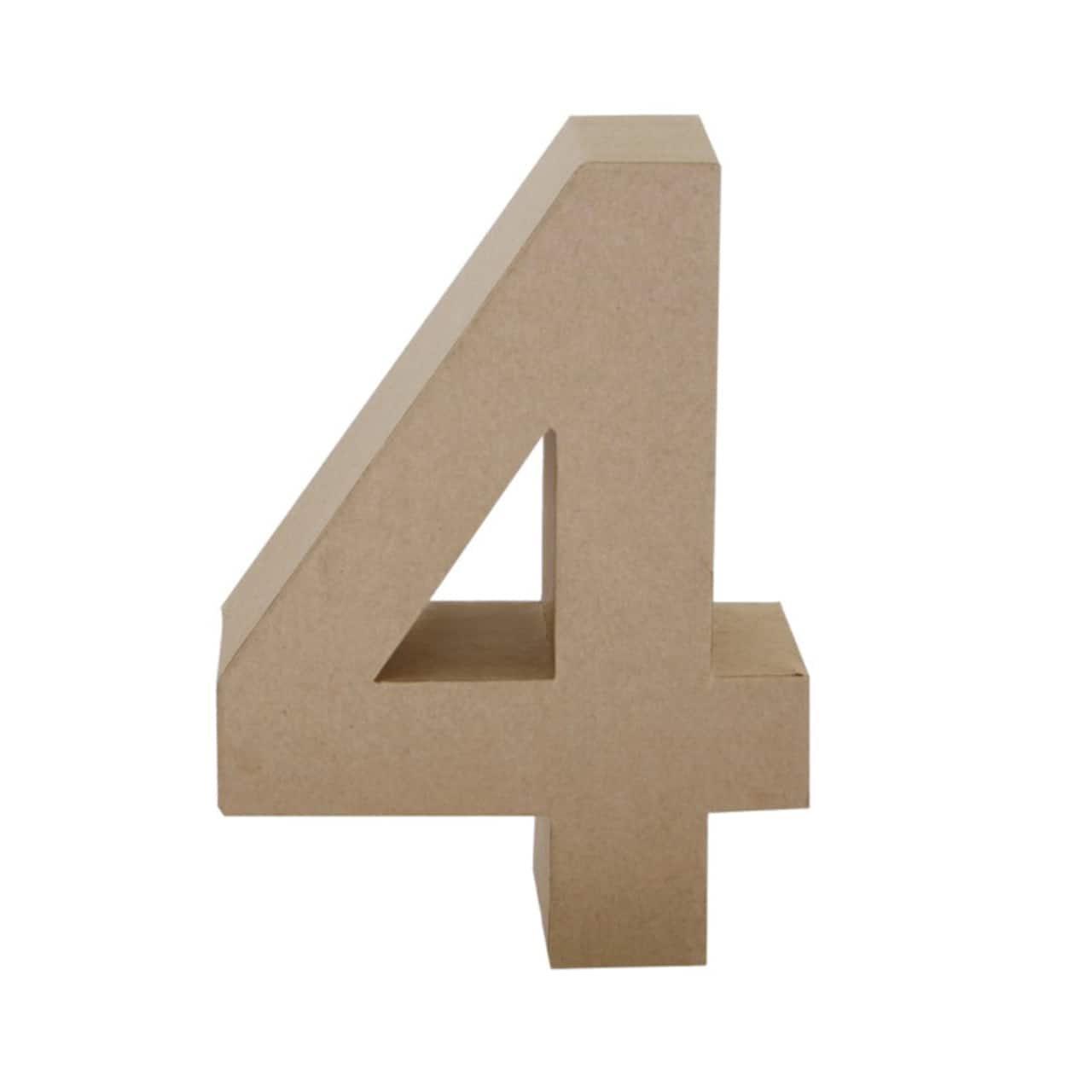Papier Mache Number, 4 inch, 4